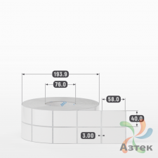 Этикетка самоклеящаяся 40х58 (рядов 2 по 3 000 шт) Полипропилен белый в рулоне, втулка 76 мм (к) IQ code 	