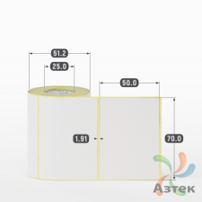 Термоэтикетка ЭКО 70х50 (рядов 1 по 200 шт)  в рулоне, втулка 25 мм (к) IQ code