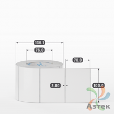 Этикетка самоклеящаяся 100х70 (рядов 1 по 1 000 шт) Полипропилен белый в рулоне, втулка 76 мм (к) IQ code 	