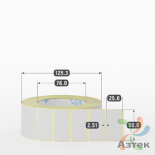 Этикетка самоклеящаяся 50х25 (рядов 1 по 1 000 шт) PVC WHITE (Eggshell fragile) белая в рулоне, втулка 76 мм (к) IQ code