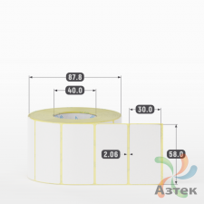 Этикетка самоклеящаяся 58х30 (рядов 1 по 1 000 шт) Termo TOP deep freeze в рулоне, втулка 40 мм (к) IQ code