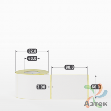 Термоэтикетка ТОП 60х90 (рядов 1 по 300 шт)  в рулоне, втулка 40 мм (к) IQ code