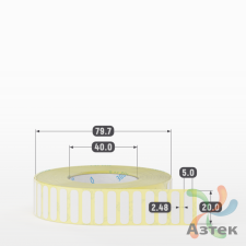 Термоэтикетка ЭКО 20х5 (рядов 1 по 5 000 шт)  в рулоне, втулка 40 мм (к) IQ code