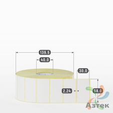 Термоэтикетка ТОП 58х30 (рядов 1 по 3 000 шт)  в рулоне, втулка 40 мм (к) IQ code