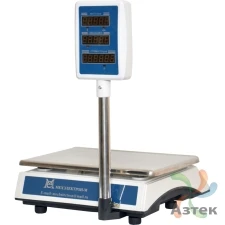 Весы МЕХЭЛЕКТРОН-М ВР4900-30-2Д-СДБ 01 настольные торговые до 30 кг, нержавеющая сталь, LED