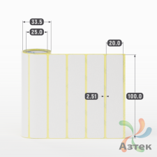 Термоэтикетка ЭКО 100х20 (рядов 1 по 100 шт)  в рулоне, втулка 25 мм (к) IQ code