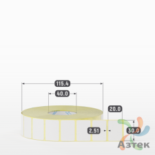 Термоэтикетка ТОП 30х20 (рядов 1 по 3 000 шт)  в рулоне, втулка 40 мм (к) IQ code