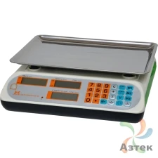 Весы МЕХЭЛЕКТРОН-М ВР4900-30-АБ 12 настольные торговые до 30 кг, нержавеющая сталь, ЖК