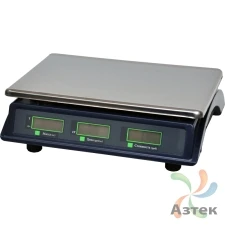 Весы МЕХЭЛЕКТРОН-М ВР4900-30-2Д-АБ 10 настольные торговые до 30 кг, нержавеющая сталь, ЖК