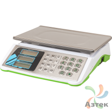 Весы МЕХЭЛЕКТРОН-М ВР4900-30-2Д-АБ 04 настольные торговые до 30 кг, нержавеющая сталь, ЖК