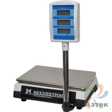 Весы МЕХЭЛЕКТРОН-М ВР4900-15-2Д-САБ 05 настольные торговые до 15 кг, нержавеющая сталь, ЖК