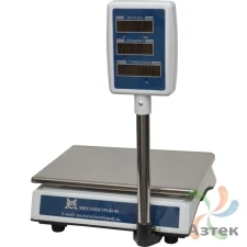 Весы МЕХЭЛЕКТРОН-М ВР4900-15-2Д-СДБ 01М настольные торговые до 15 кг, нержавеющая сталь, LED
