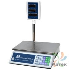 Весы МЕХЭЛЕКТРОН-М ВР4900-30-2Д-СДБ 01М настольные торговые до 30 кг, нержавеющая сталь, LED