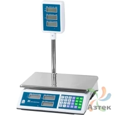 Весы МЕХЭЛЕКТРОН-М ВР4900-30-2Д-САБ 01 настольные торговые до 30 кг, нержавеющая сталь, ЖК