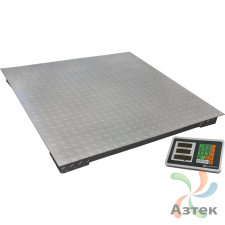 Весы МЕХЭЛЕКТРОН-М ВЭТ-1-1000П-1С-ДБ (1м*1,5м) напольные промышленные до 1 000 кг, нержавеющая сталь, LED