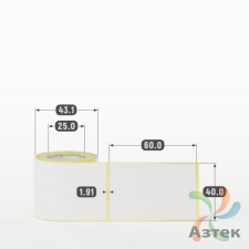 Термоэтикетка ЭКО 40х60 (рядов 1 по 100 шт)  в рулоне, втулка 25 мм (к) IQ code