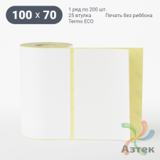 Термоэтикетка ЭКО 100х70 (рядов 1 по 250 шт)  в рулоне, втулка 25 мм (к) IQ code
