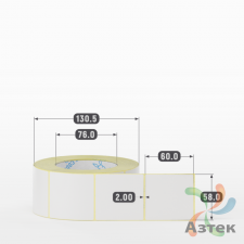 Термотрансферная этикетка 58х60 (рядов 1 по 1 000 шт) Полуглянец в рулоне, втулка 76 мм (к) IQ code
