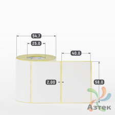 Термоэтикетка 58х40 (рядов 1 по 300 шт) Termo ECO, втулка 25 мм (к) IQ code (подходит для Вайлдберриз)