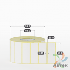 Термоэтикетка ЭКО 58х20 (рядов 1 по 2 000 шт)  в рулоне, втулка 40 мм (к) IQ code