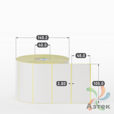 Термотрансферная этикетка 105х48 (рядов 1 по 2 000 шт) Полуглянец в рулоне, втулка 40 мм (к) IQ code