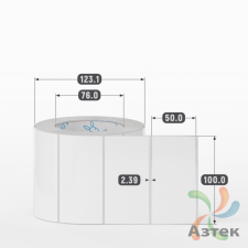 Этикетка самоклеящаяся 100х50 (рядов 1 по 1 000 шт) Полипропилен белый в рулоне, втулка 76 мм (к) IQ code 	