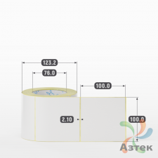 Термотрансферная этикетка 100х100 (рядов 1 по 500 шт) Полуглянец в рулоне, втулка 76 мм (к) IQ code