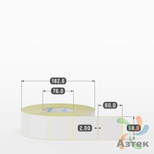 Термотрансферная этикетка 58х60 (рядов 1 по 2 500 шт) Полуглянец в рулоне, втулка 76 мм (к) IQ code