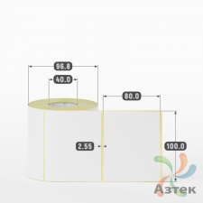 Термоэтикетка ТОП 100х80 (рядов 1 по 500 шт)  в рулоне, втулка 40 мм (к) IQ code