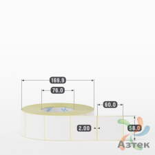 Термоэтикетка ТОП 58х60 (рядов 1 по 2 000 шт)  в рулоне, втулка 76 мм (к) IQ code