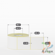 Термоэтикетка ТОП 58х60 (рядов 1 по 700 шт)  в рулоне, втулка 40 мм (к) IQ code