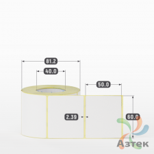 Термоэтикетка ТОП 60х50 (рядов 1 по 500 шт)  в рулоне, втулка 40 мм (к) IQ code