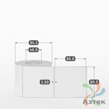 Этикетка самоклеящаяся 80х80 (рядов 1 по 500 шт) Полипропилен белый в рулоне, втулка 40 мм (к) IQ code 	