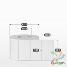 Этикетка самоклеящаяся 58х30 (рядов 1 по 900 шт) Полипропилен белый в рулоне, втулка 40 мм (к) IQ code 	
